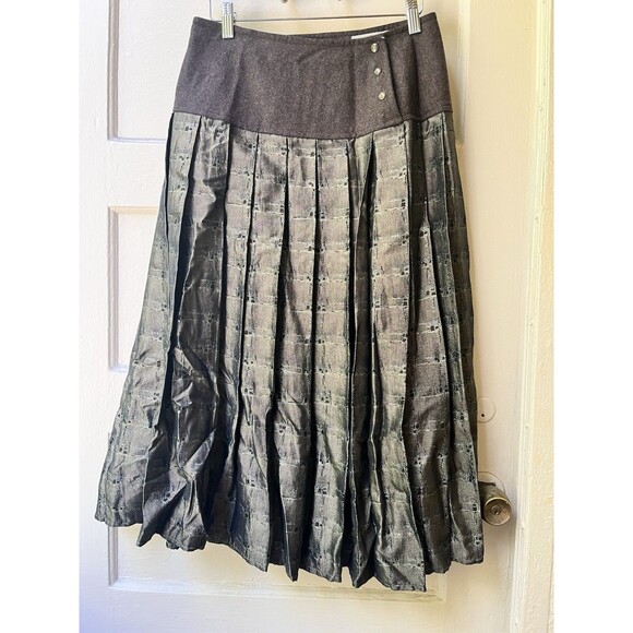 Italian Grunge Dark Fairy Aline Skirt Wool Blend Steampunk grunge metallic S - Picture 2 of 8